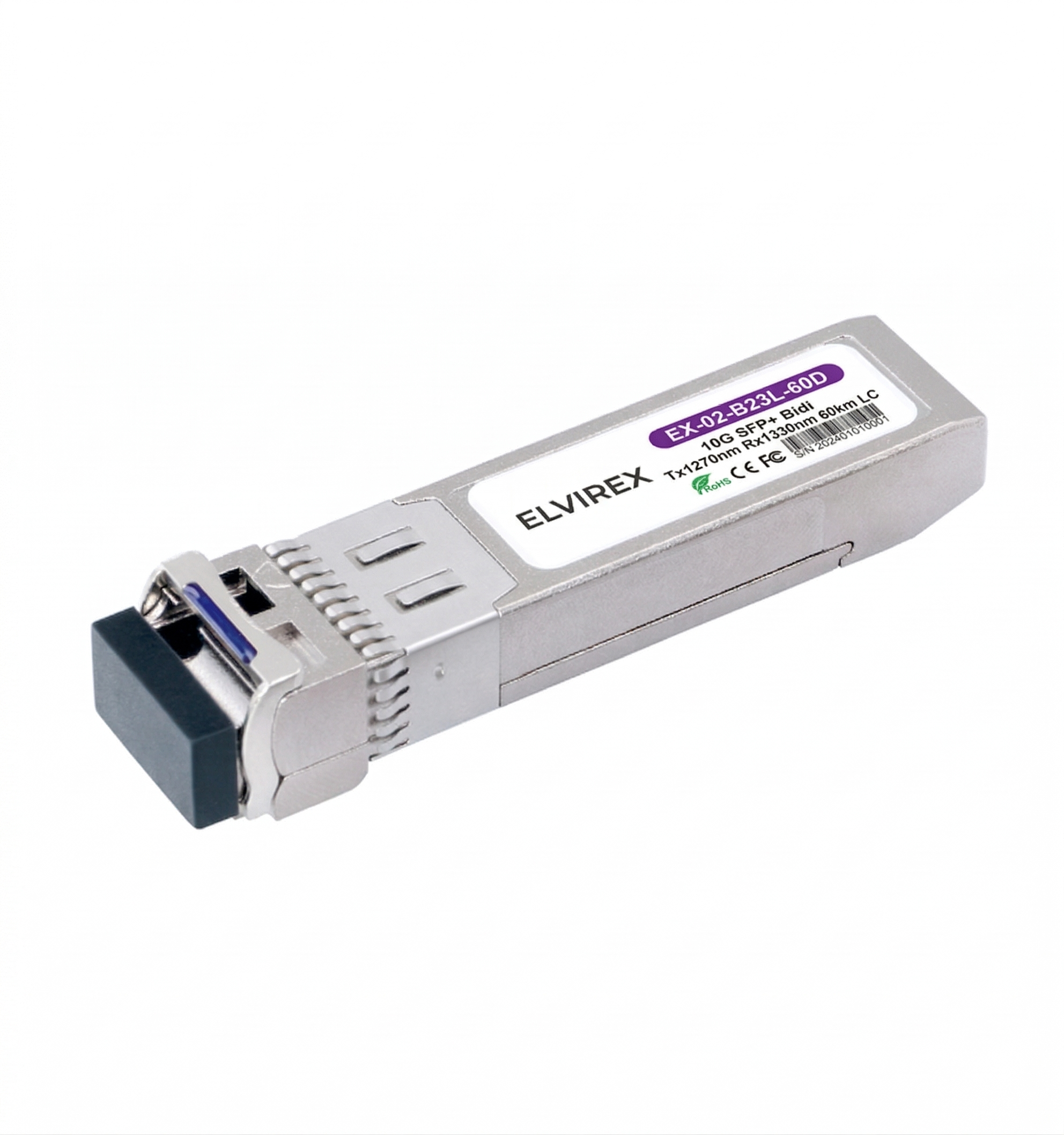 10G SFP+ BiDi Tx1270nm/Rx1330nm 60km LC