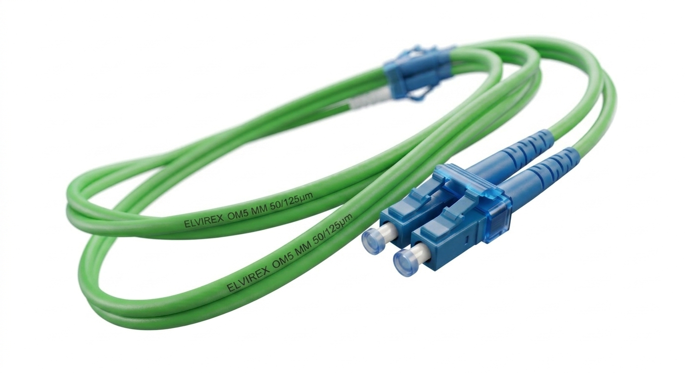 LC UPC to LC UPC Duplex OM5 Multimode LSZH 2.0mm Fiber Optic Patch Cable