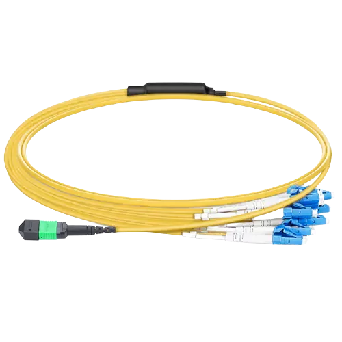 MPO-16 APC (Female) to 8x LC Duplex UPC Single-mode (OS2) Harness, Type B, LSZH, Yellow