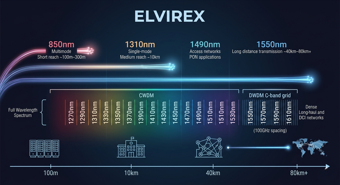 📡 Optical Wavelengths in Fiber Transmission: A Structured Overview